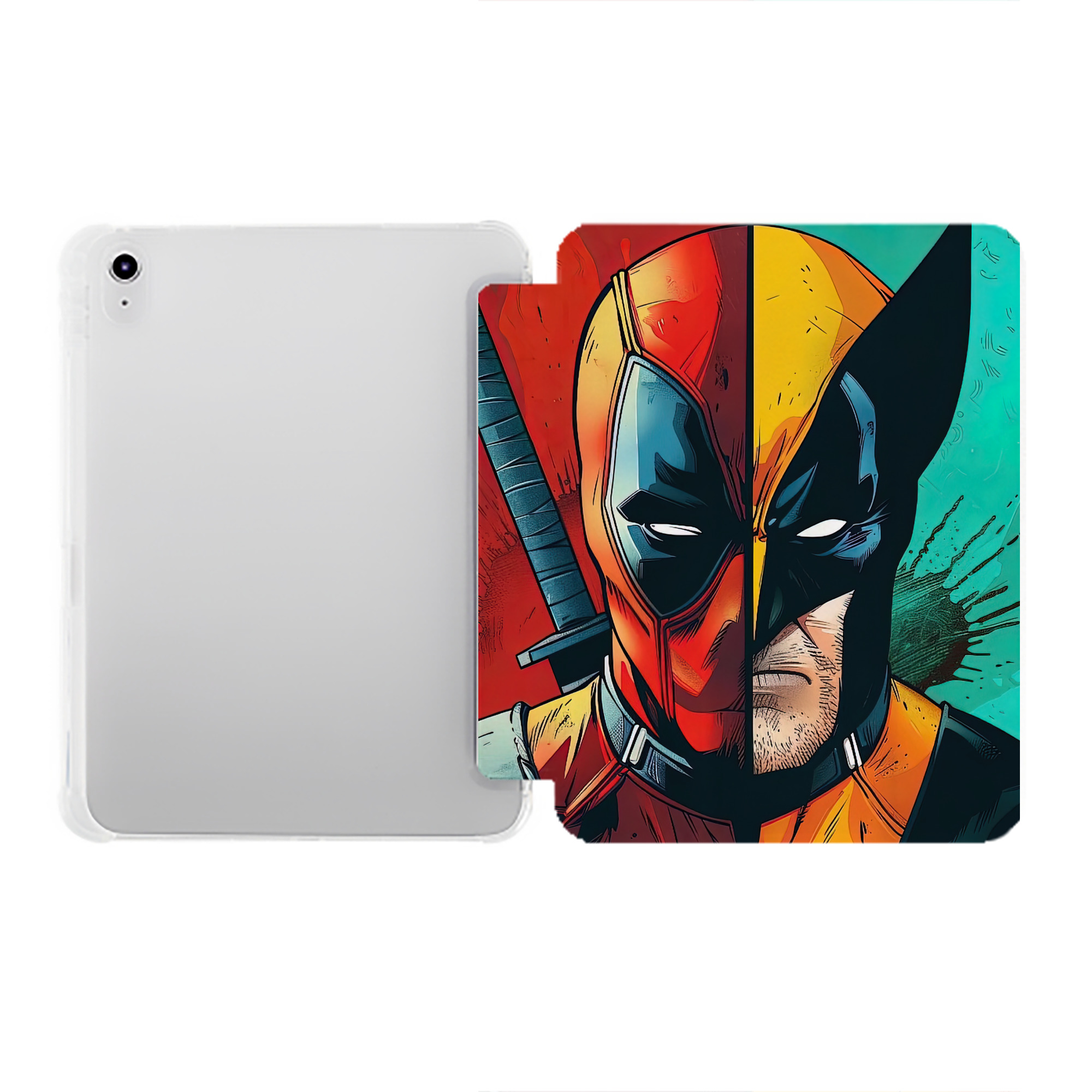 （画像用） Deadpool デッドプール IPad ケース ペン収納付き 三つ折りスタンド PUレザー×シリコン 対応機種9.5/10.5/10.9インチ